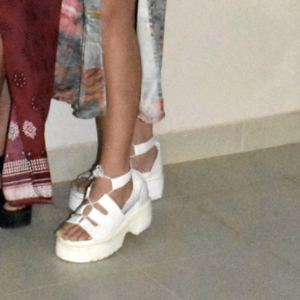 White Nasty Gal Chunky Heels